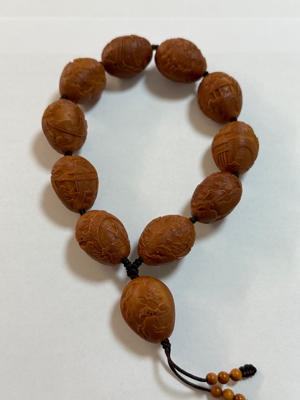 大师手作推荐，橄榄核雕精品 锦绣山河，风景手持 