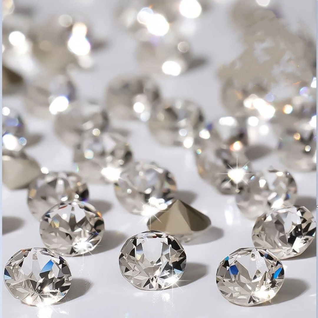 【仿华6mm圆尖】美甲钻尖底爆闪施悦白色奢华面华子平替堆堆钻超闪