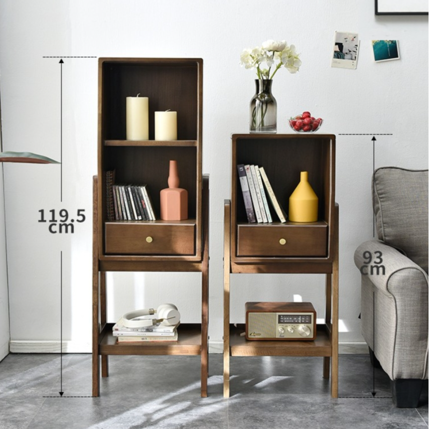 抽屉边柜北欧实木收纳柜置物架现代简约落地小书柜家用客厅卧室床