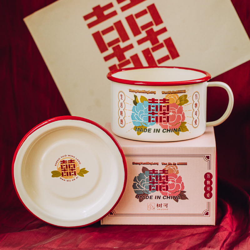 喜字泡面碗-带盖fd