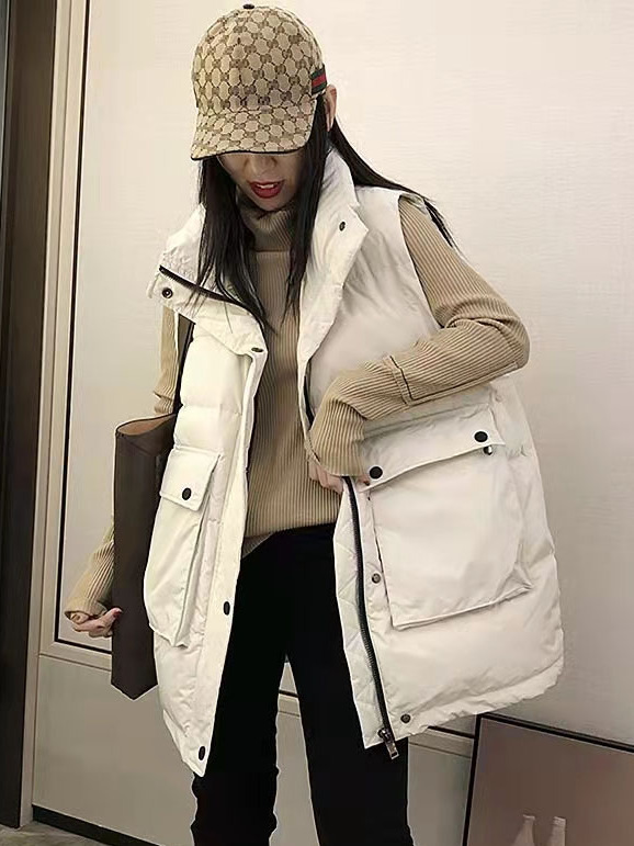 艾莱依羽绒服胖大码300斤洋气羽绒服加厚马甲女秋冬新款宽松坎肩
