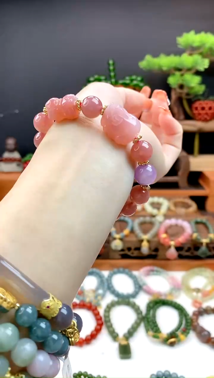 【闪购商品】玛瑙手链未镶嵌（多样性发货）莲花貔貅