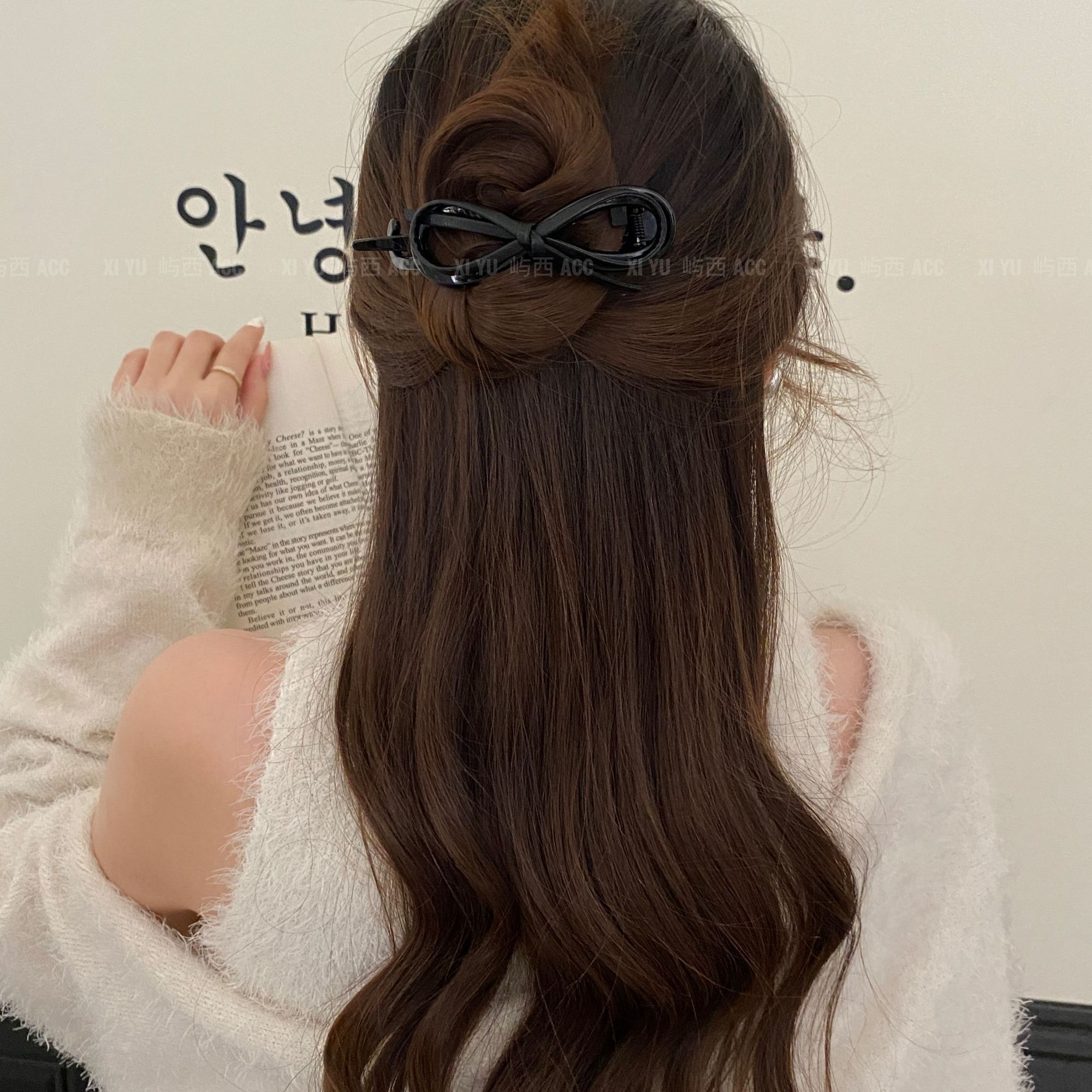 气质豹纹蝴蝶结扭扭夹后脑勺高级感秋冬新款简约复古甜酷发夹发饰