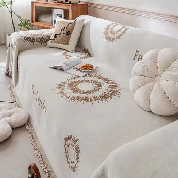 【字母烟花】没有运险险、雪尼尔高品质加厚轻奢时尚百搭简约沙发巾