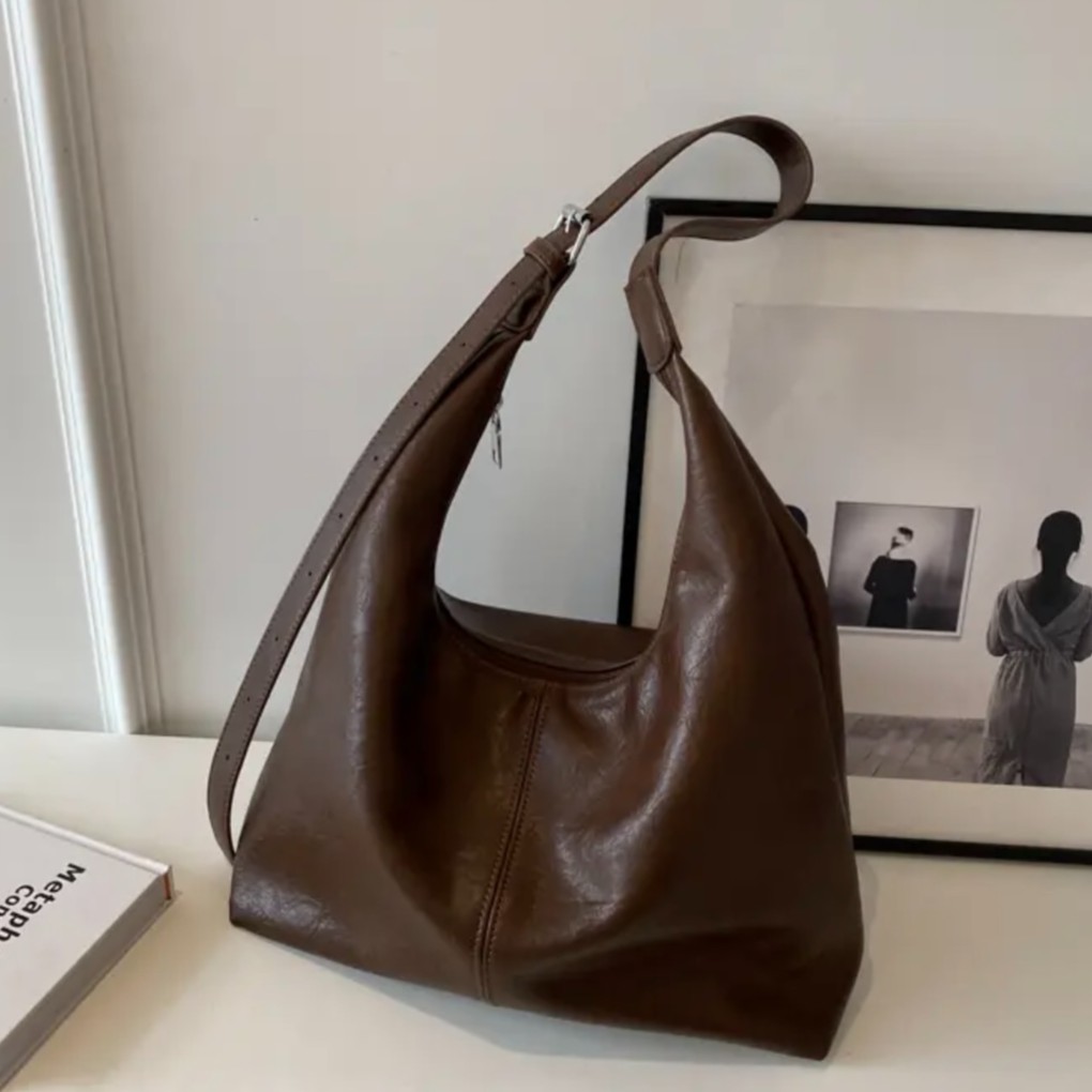 (拉链款)复古时尚休闲大容量包女2025新款简约上班通勤专用斜挎包