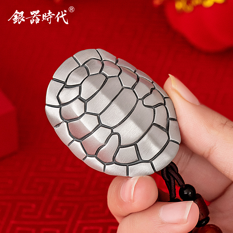 足银银制品 茶宠精品足银999富甲天下手把茶道配件车包银挂件摆件