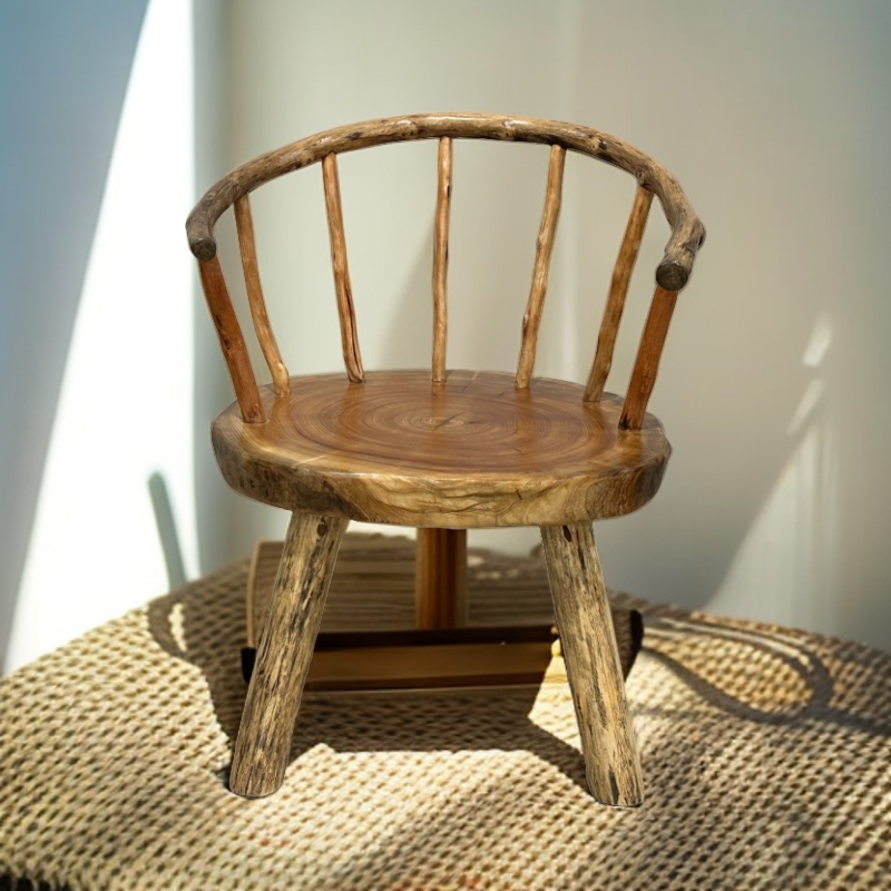 45高圈椅小型凳子家用木头实木香樟木阳台批发休闲椅藤椅