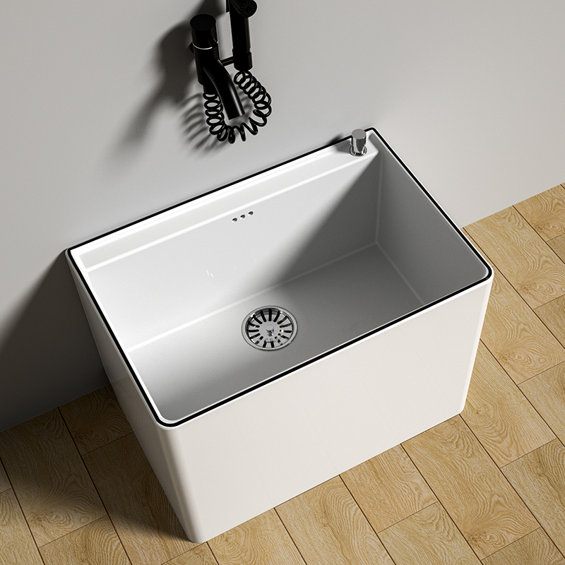 亿路莎陶瓷拖把池阳台拖布池落地式地拖水池槽洗卫生间家用拖帕池