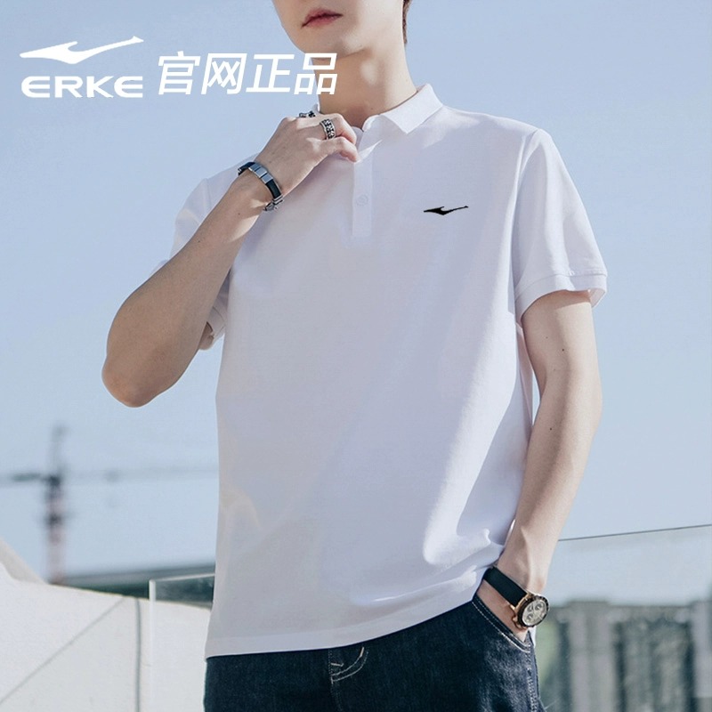 鸿星尔克短袖男士春季透气polo衫男冰丝凉感半袖休闲运动服男款商品图