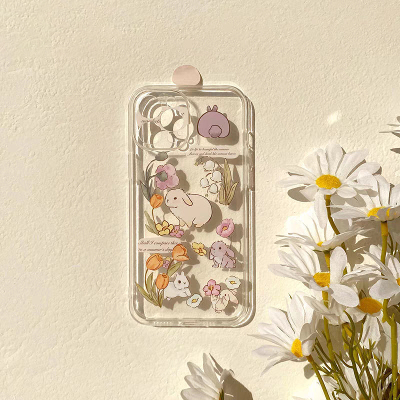 小众日韩兔子适用于苹果14promax小米vivo/OPPO华为透明手机壳软