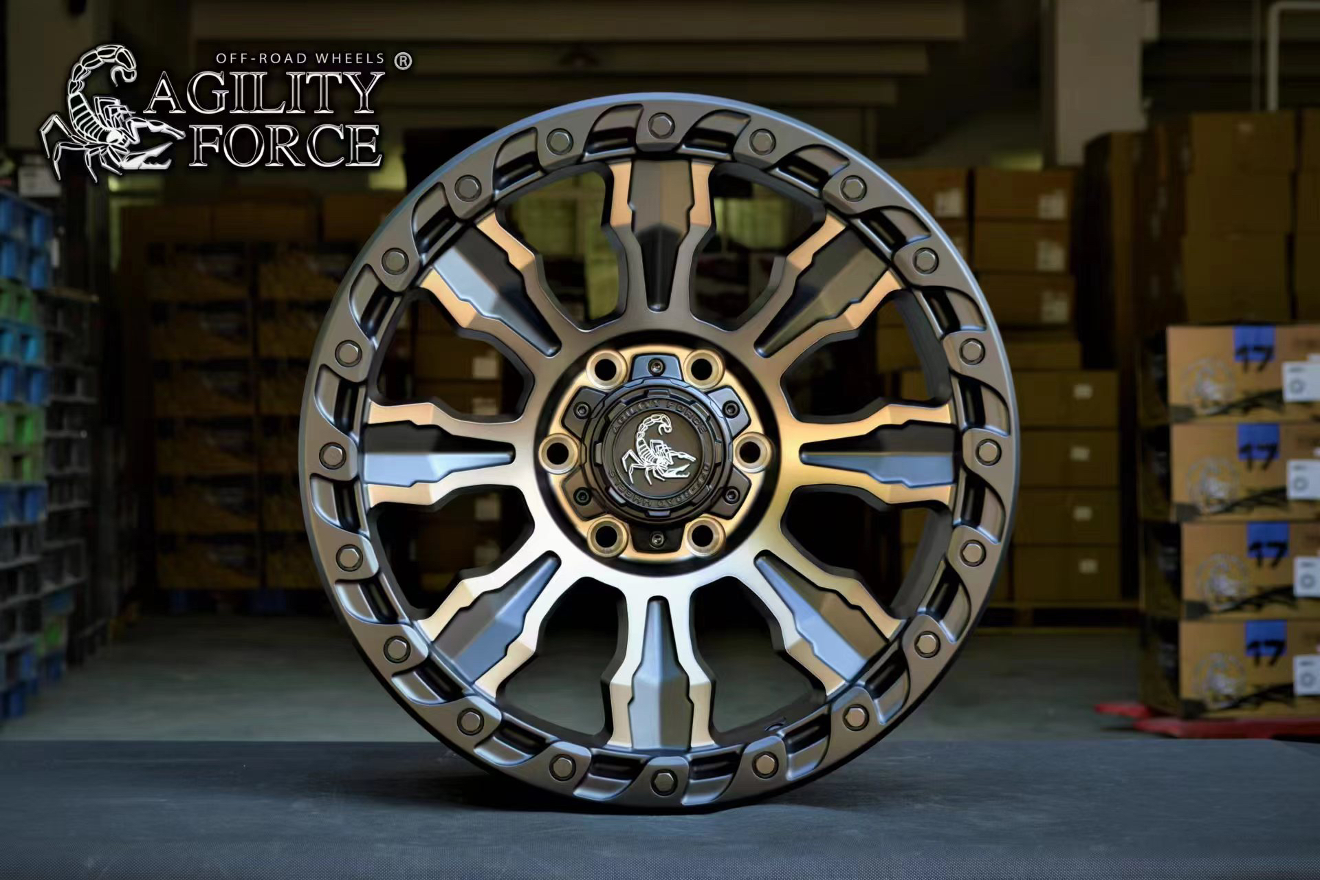 全新正品大漠毒蝎越野轮毂17寸