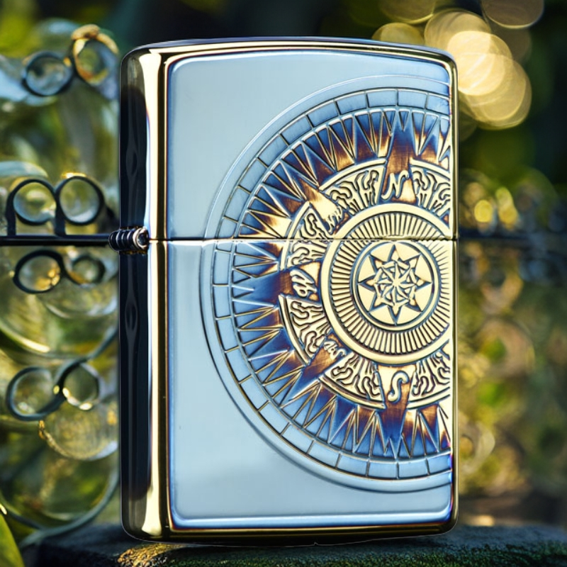  zippo打火机正品熏金罗盘航海图带编号TC9901TQ之宝防风煤油火机