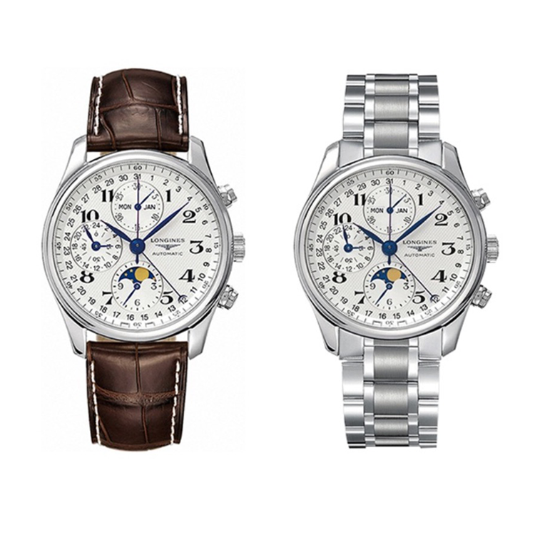 99新 Longines/浪琴 名匠L2.673.4.78.3八针月相/单表/商务腕表