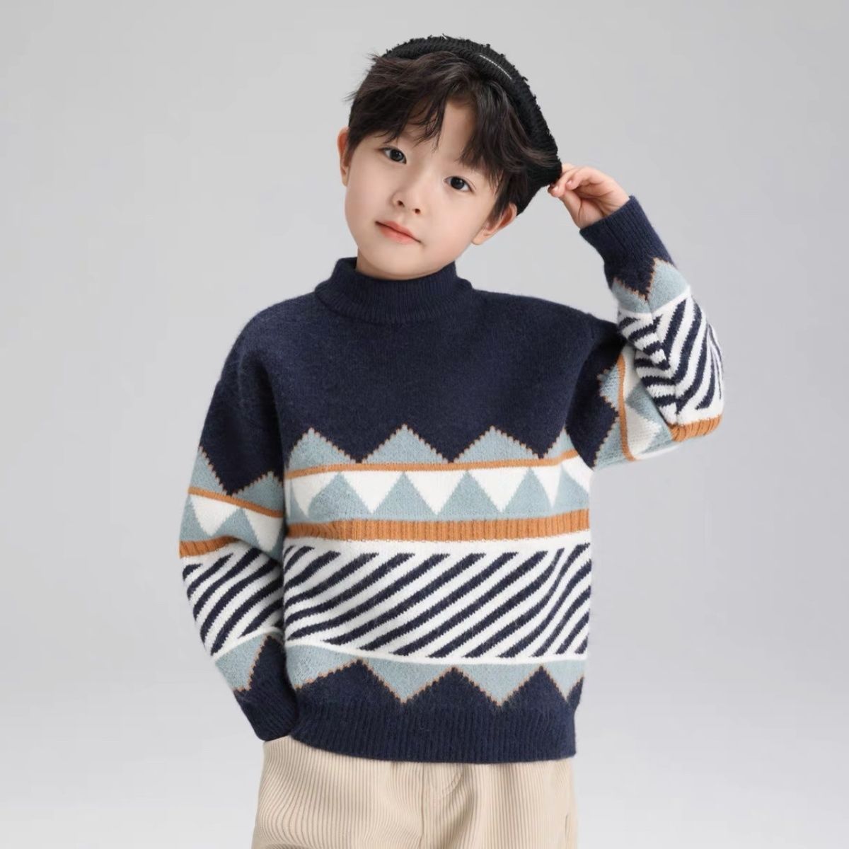 【小扬哥精选】童装男童毛衣2023新款儿童针织衫加厚秋冬季保暖男