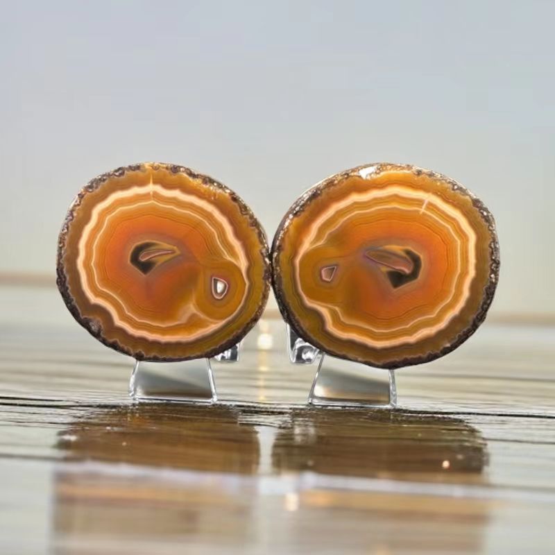 无品牌纯天然宣化战国红玛瑙玉石大色差拉丝对石小精品摆件收藏款