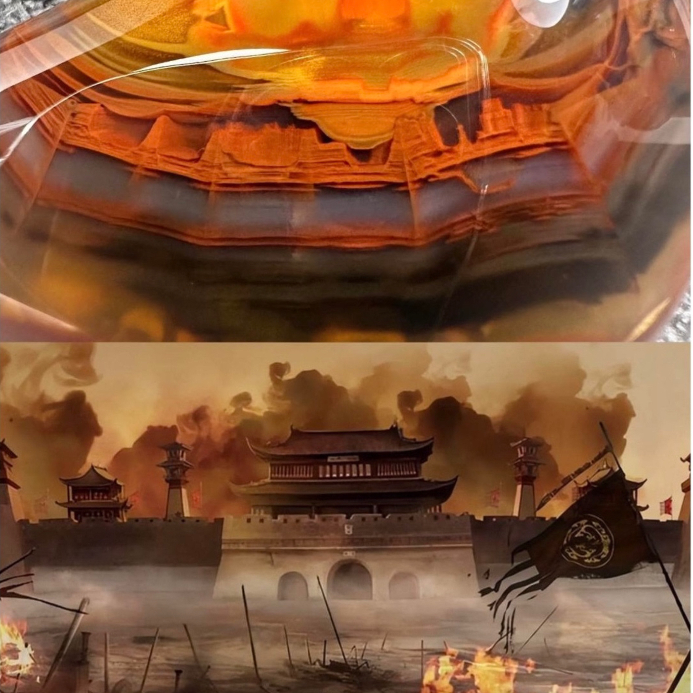 无品牌战国红玛瑙玉石直播间意境象形奇石珍藏送礼款狼牙吊坠摆件