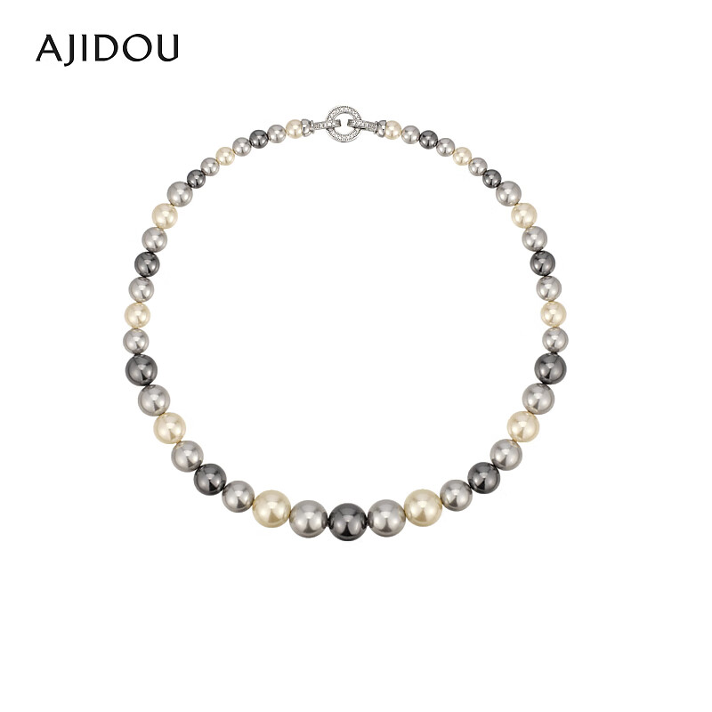 合金仿珍珠项链 【千金归来】AJIDOU复古气质风优雅灰色项链【ZYB】