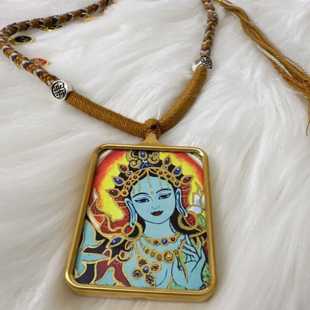 （老师推荐）钛钢手绘描金唐卡