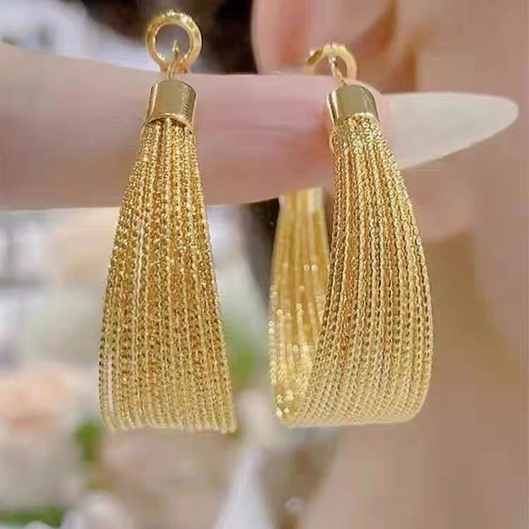 925银针耳饰 【163号】千丝万缕时尚圈圈耳环网红爆款耳饰