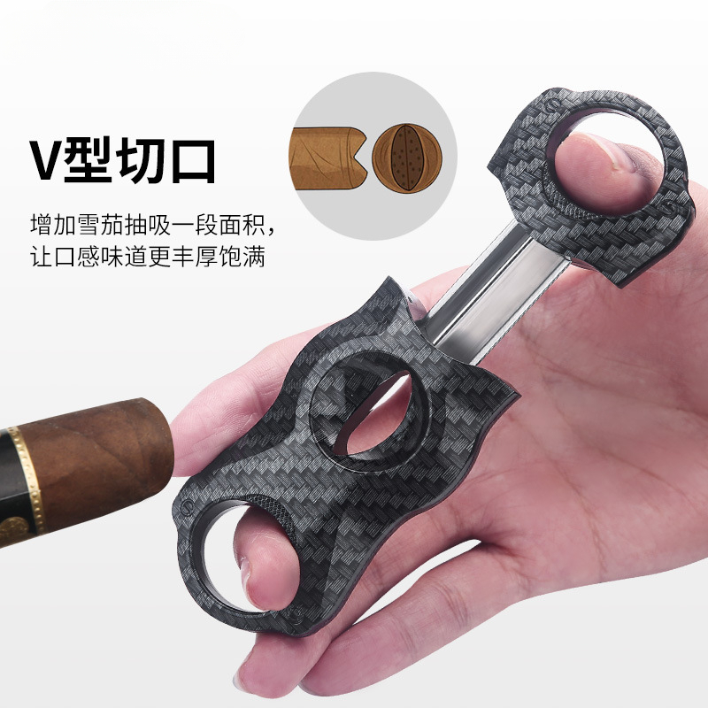 新款便携雪茄剪刀剪烟器双刃不绣钢古巴产品工具成品锋利产品时尚