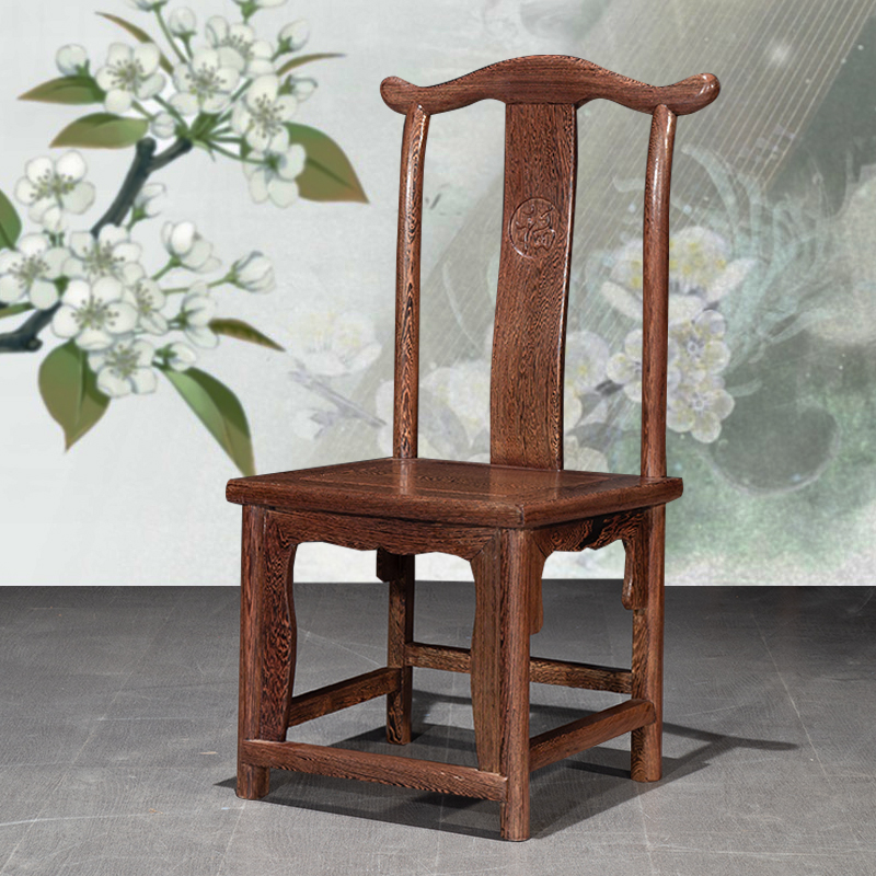 【正福居】红木小官帽椅鸡翅木童椅靠背椅书房小书椅中式客厅小椅子