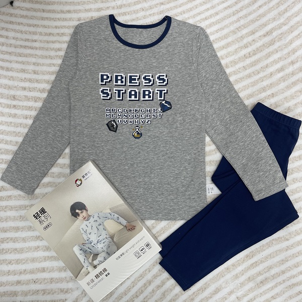 英博伦儿童中大童春秋190g莱卡棉内衣套装打底衫男童