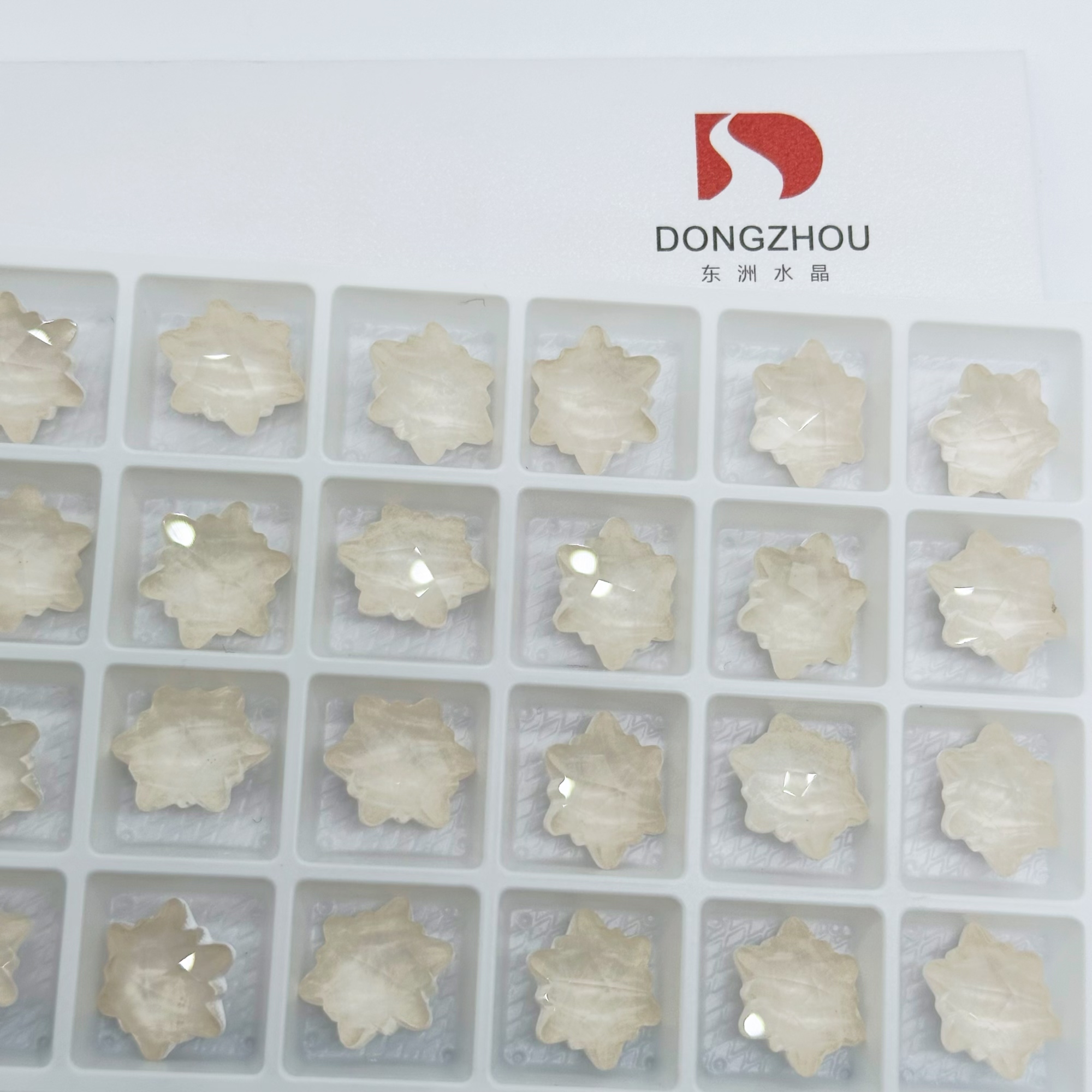 【东洲水晶亚麻白合集】春夏摩卡钻亚麻白多切割面高品质尖底美甲钻