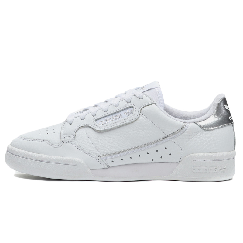 阿迪达斯女子三叶草Continental80复古休闲运动板鞋 EE8925白色