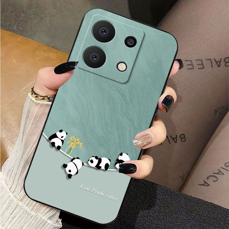 红米note13pro液态潮熊猫创意手机壳新款女高级感全包防摔保护套