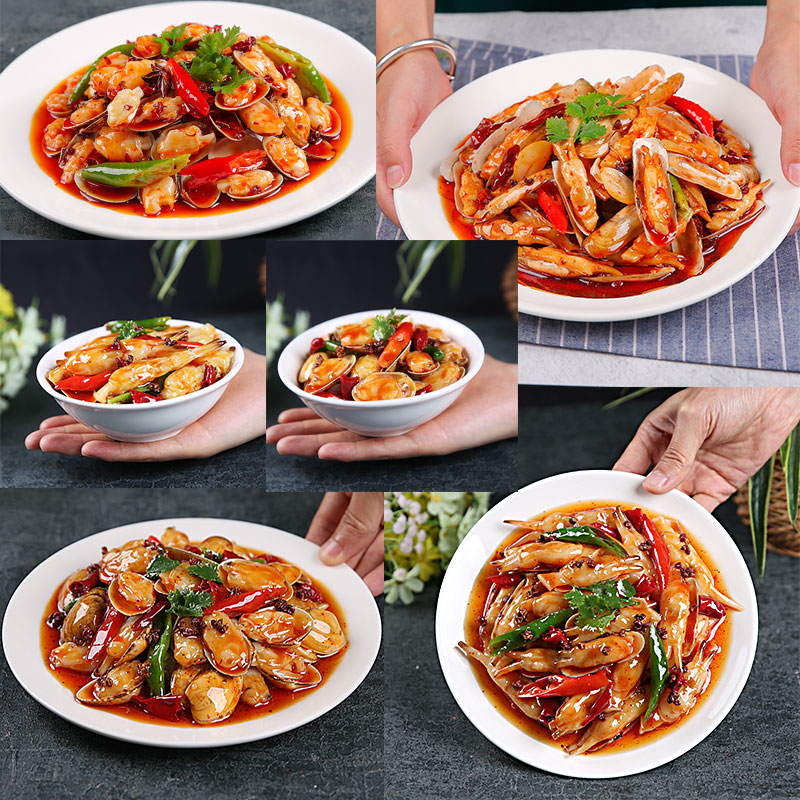 爆炒蛤蜊仿真辣炒蛏子模型摆件花甲美食花甲样品模具假菜品道具