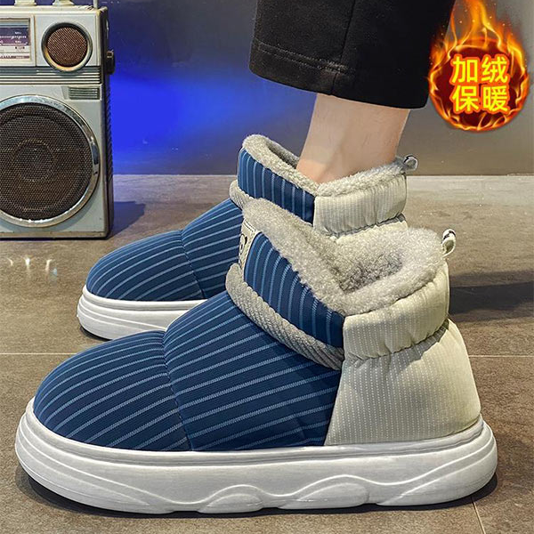 高帮棉鞋男款冬季东北加绒保暖雪地靴软底一脚蹬短筒防寒面包棉靴