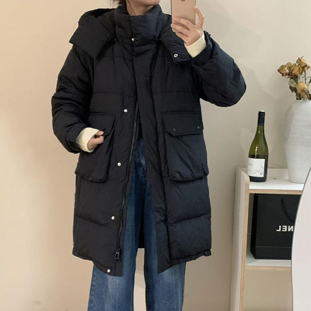 2024新款 大口袋羽绒服女款中长款Q810