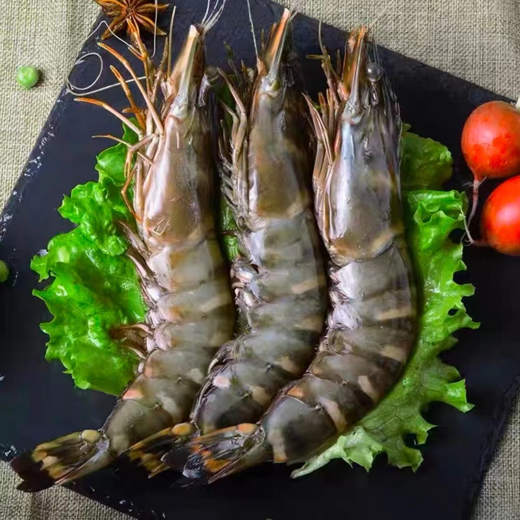 哈喽婷婷 新鲜速冻黑虎虾 16-20规格 3斤/盒 到手约25-30只