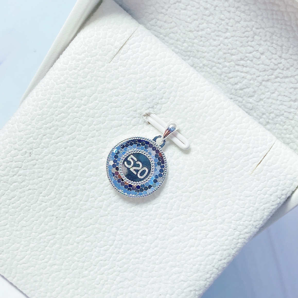 吊坠足银 纯银990龙鳞5G吊坠520福字吊坠时尚百搭梦幻锁骨链挂坠