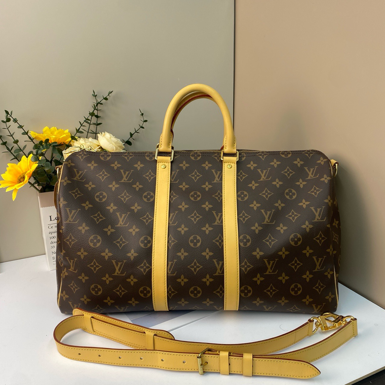 99新 LouisVuitton/路易威登 Lv keepall45 芯片款植鞣革护理