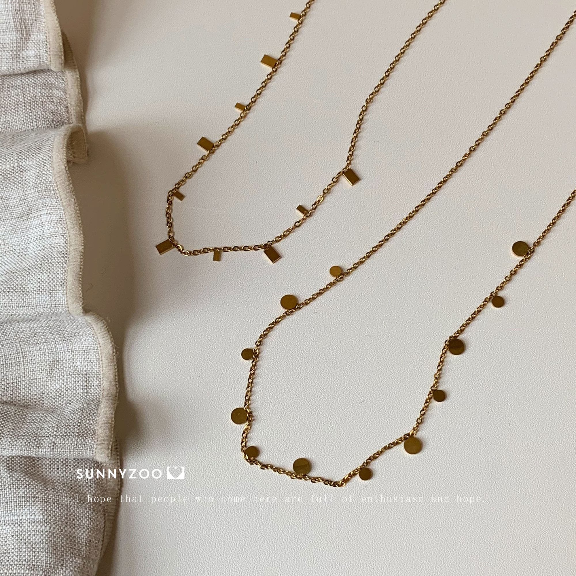 钛钢项链 万能叠戴超百搭链条ins钛钢锁骨链小众法式轻奢复古项链