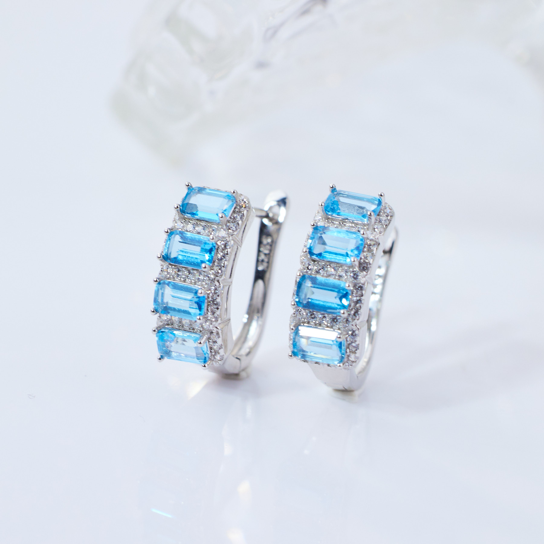 【玉峰珠宝丨安娜严选】托帕石耳饰S925银【W0849】多样性发一