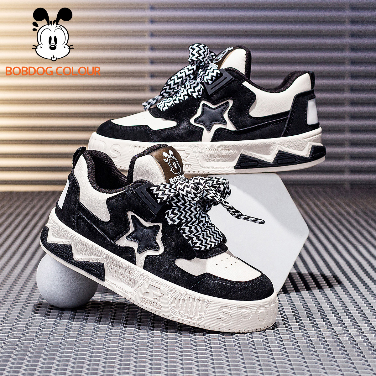 1107  巴布豆休闲面包鞋复古轻便潮百搭小白鞋