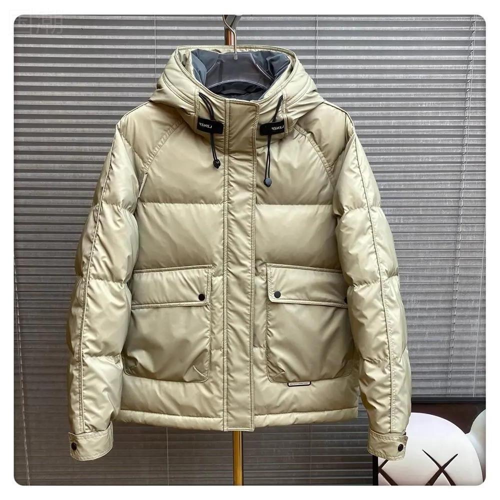 冬季羽绒服冬季免洗滑料羽绒服男潮流三防加厚上衣短款外套