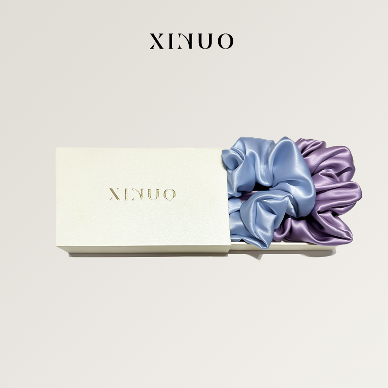 XINUO 22姆米真丝发圈头绳女大号 新款大肠发圈桑蚕丝 马尾高级感