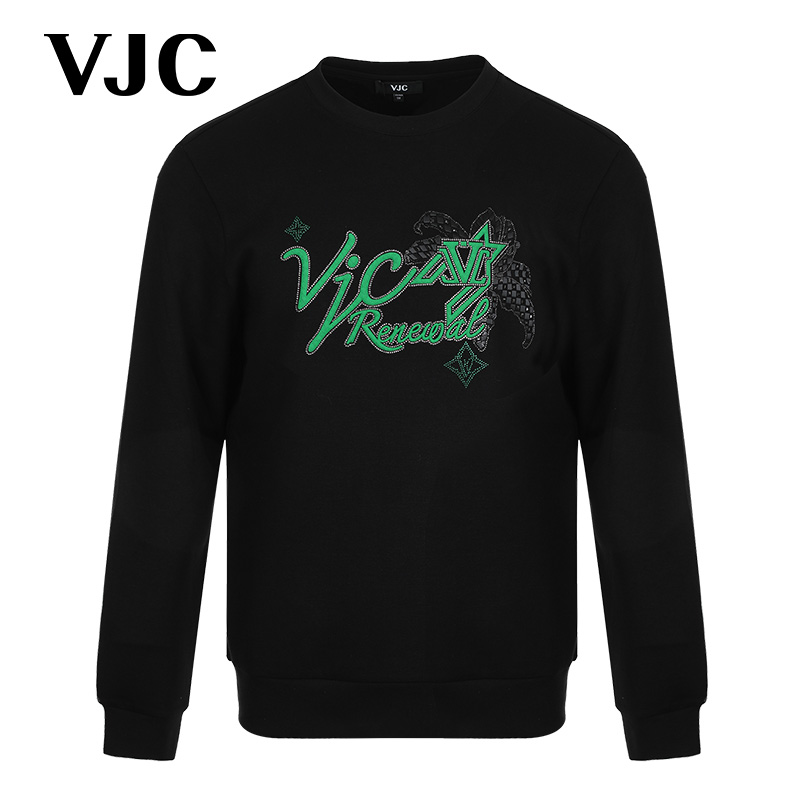 VJC/威杰思秋季男装新款休闲衫摩登时尚卫衣压花 B23CE1253