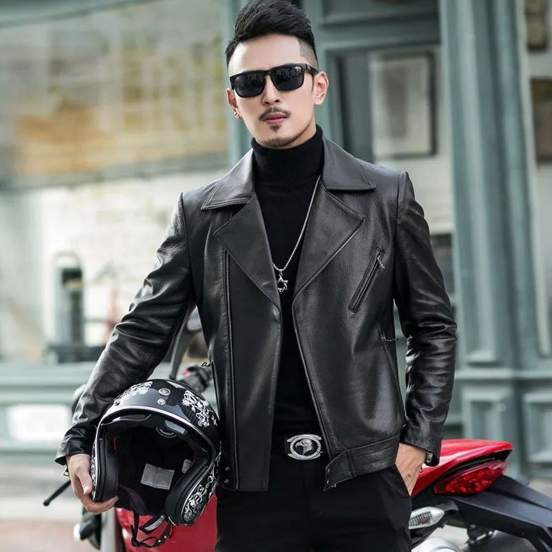 2025新款海宁皮衣男皮夹克韩版修身机车帅气百搭潮流休闲外套