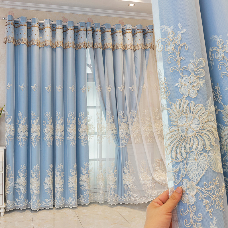 2025新款窗帘布纱一体双层客厅卧室遮光网红清新北欧简约成品定制