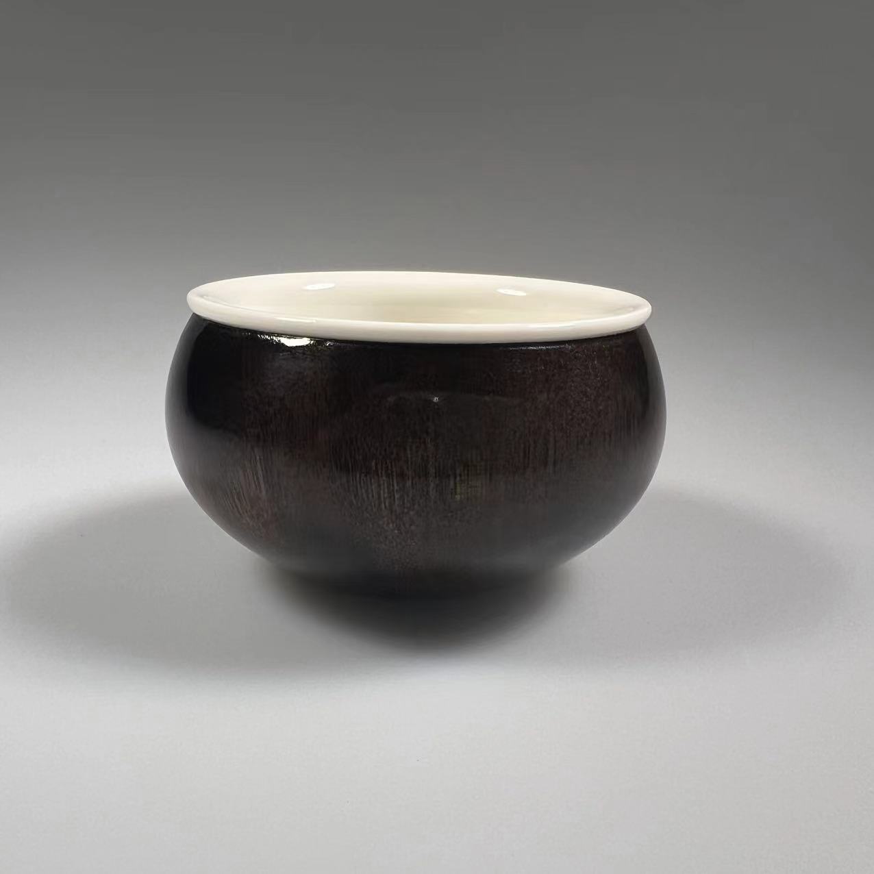 金丝楠阴沉木素面禅意主人杯  JZ278