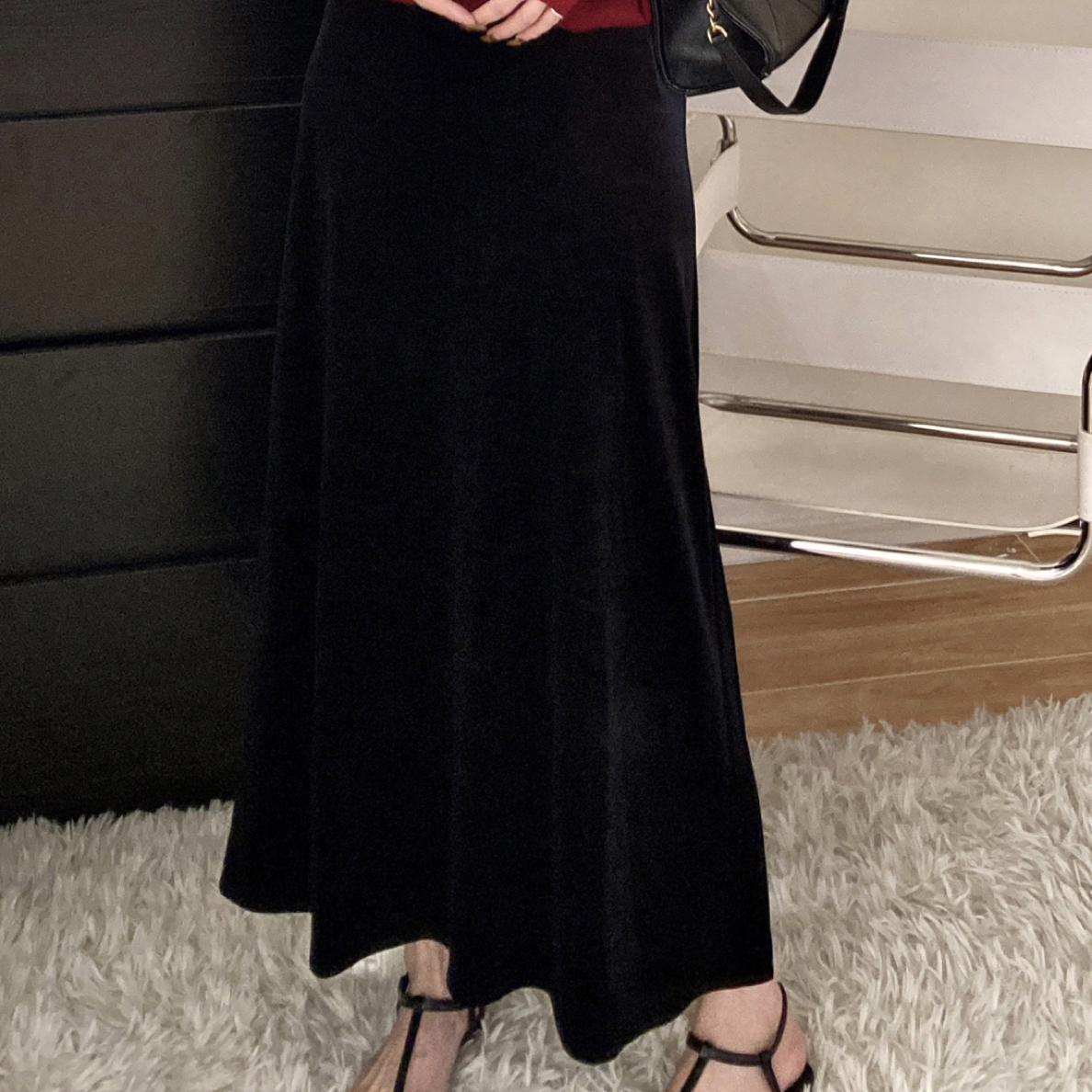 高品丝绒欧货半裙