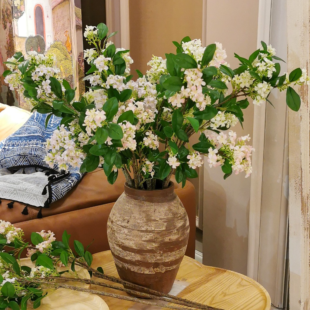 6枝仿真千里香清新客厅装饰七里香绢花假花手工田园白色粉色紫色