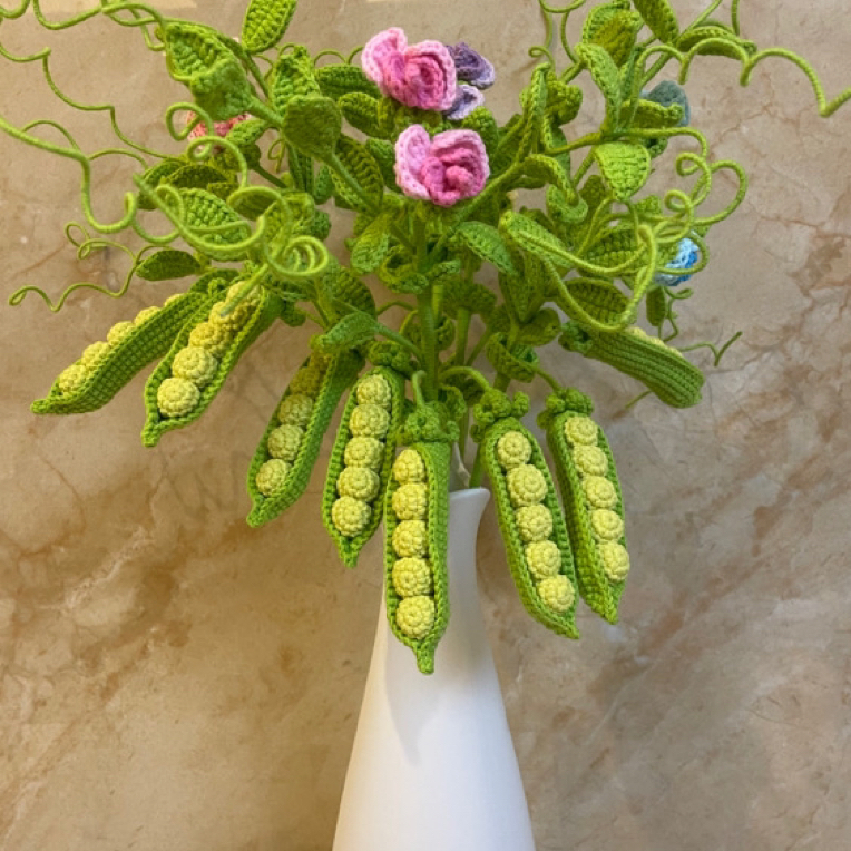 手工毛线钩织精品 碗豆花 单支 可选颜色（粉/蓝/紫/黄）