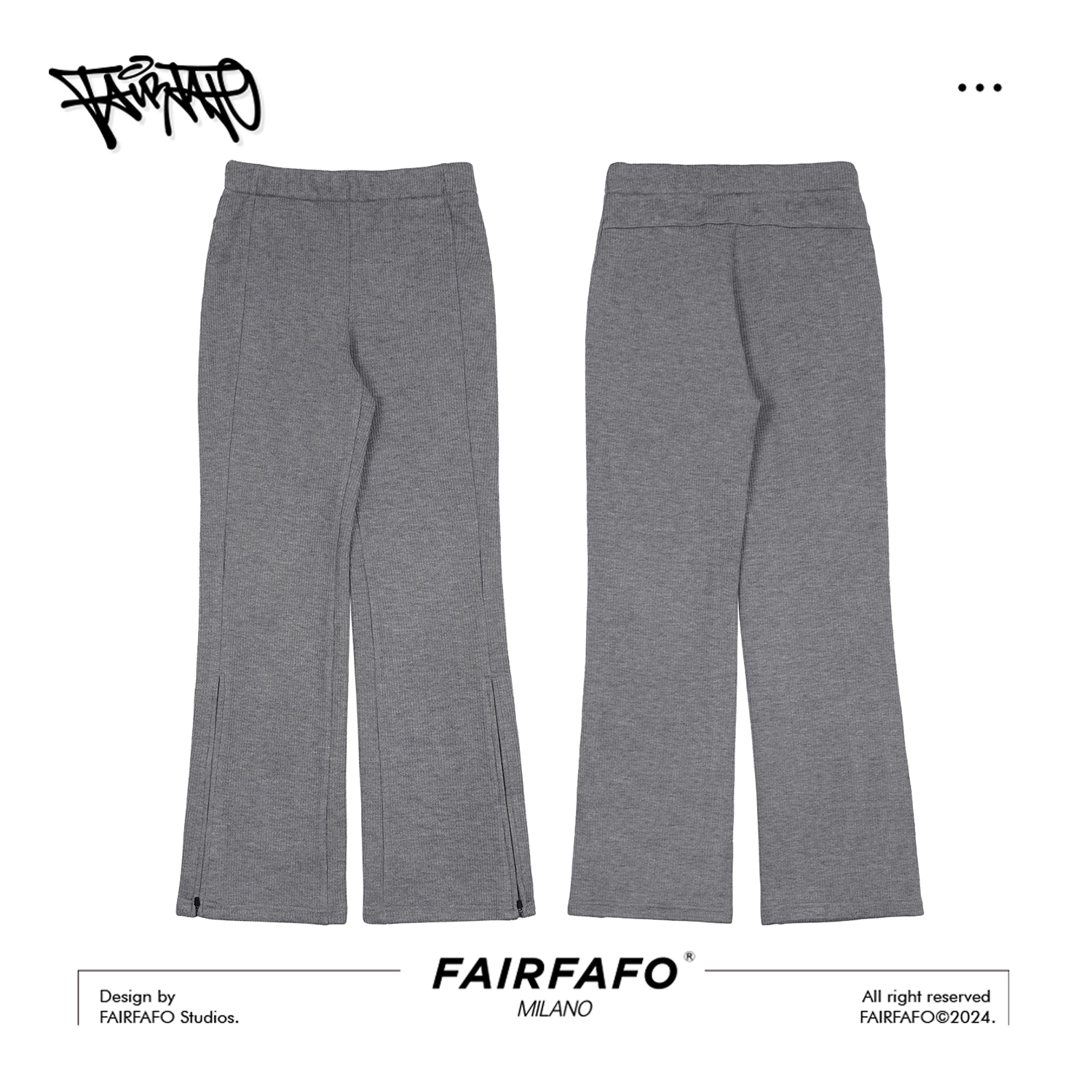 FAIRFAFO林肉肉【微喇针织长裤】KG24KZ004弹力高腰微喇显瘦款长裤