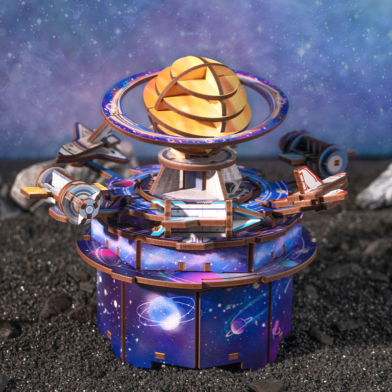 同趣【六一特别款】浩瀚宇宙diy木质拼装八音盒节日礼品玩具