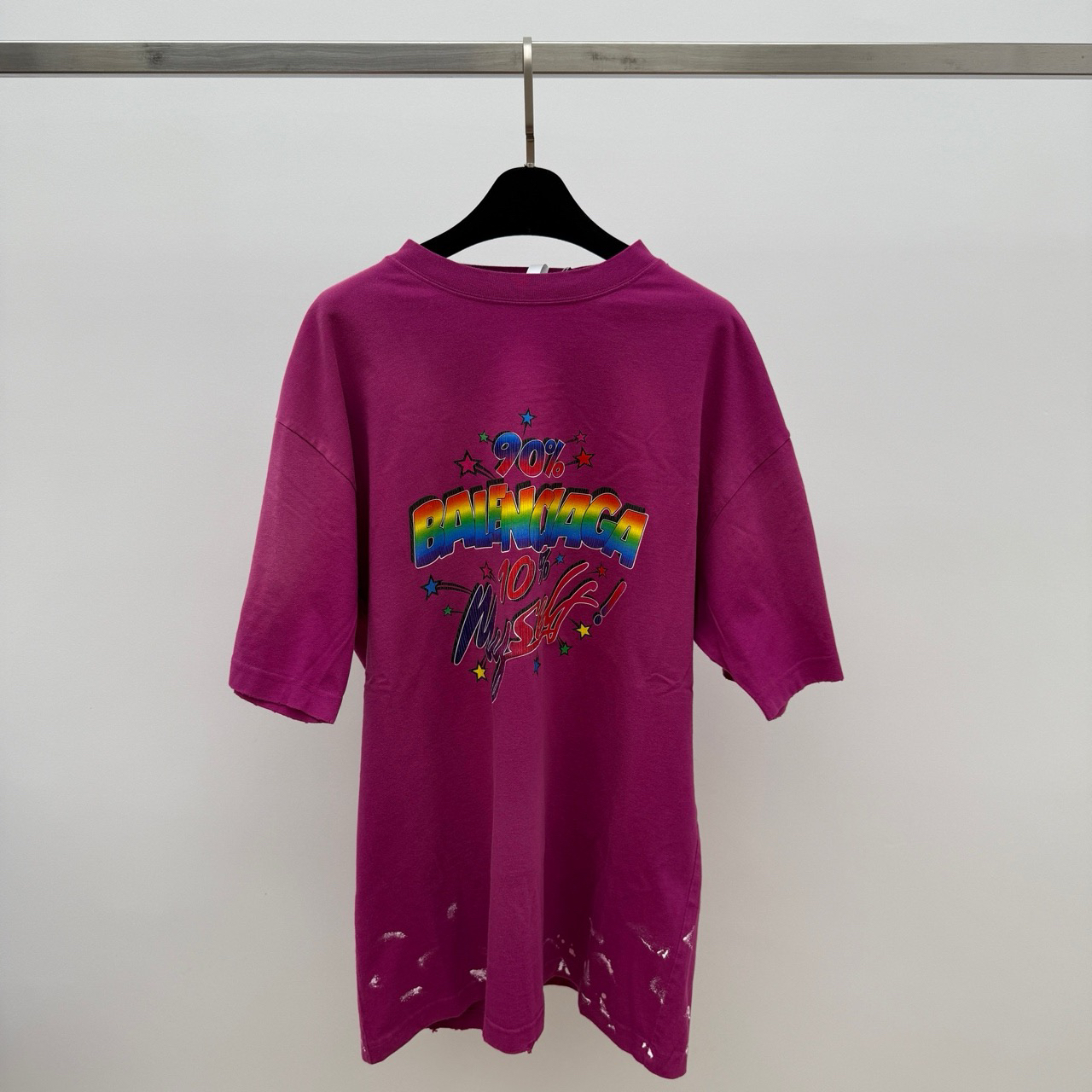 全新未使用 Balenciaga/巴黎世家 泼墨设计印花 T恤 XS码 00853